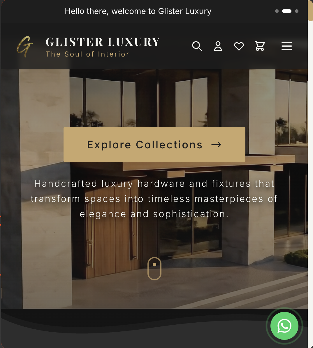 Glister Luxury E-Commerce Platform - Screenshot 1
