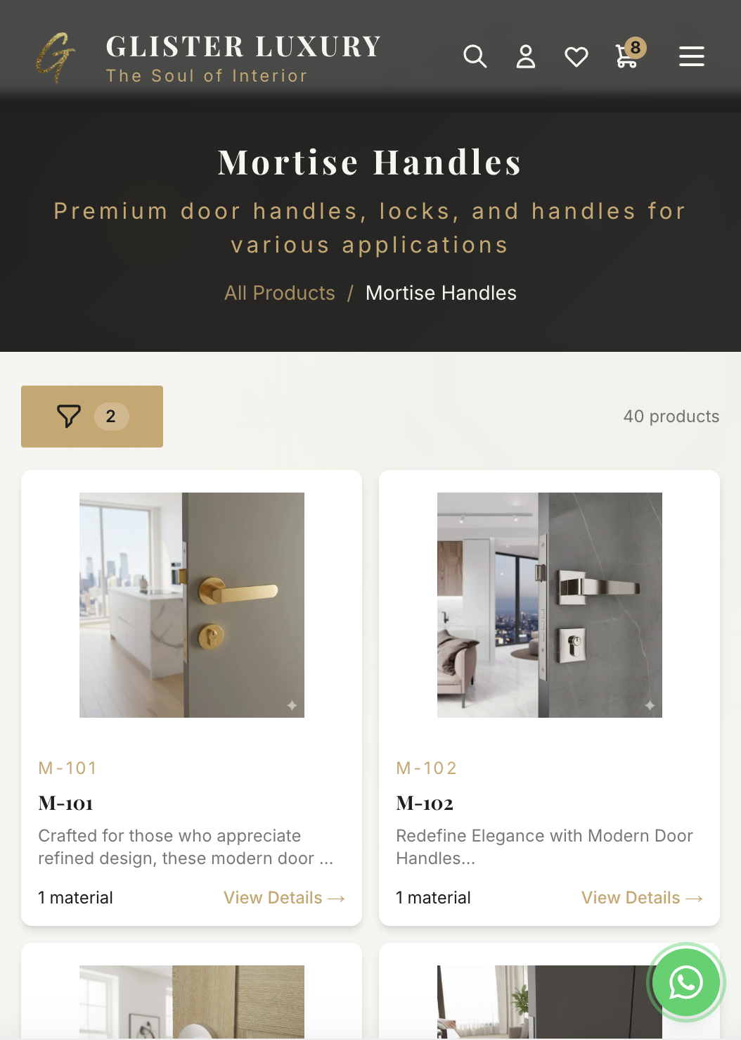 Glister Luxury E-Commerce Platform - Screenshot 2